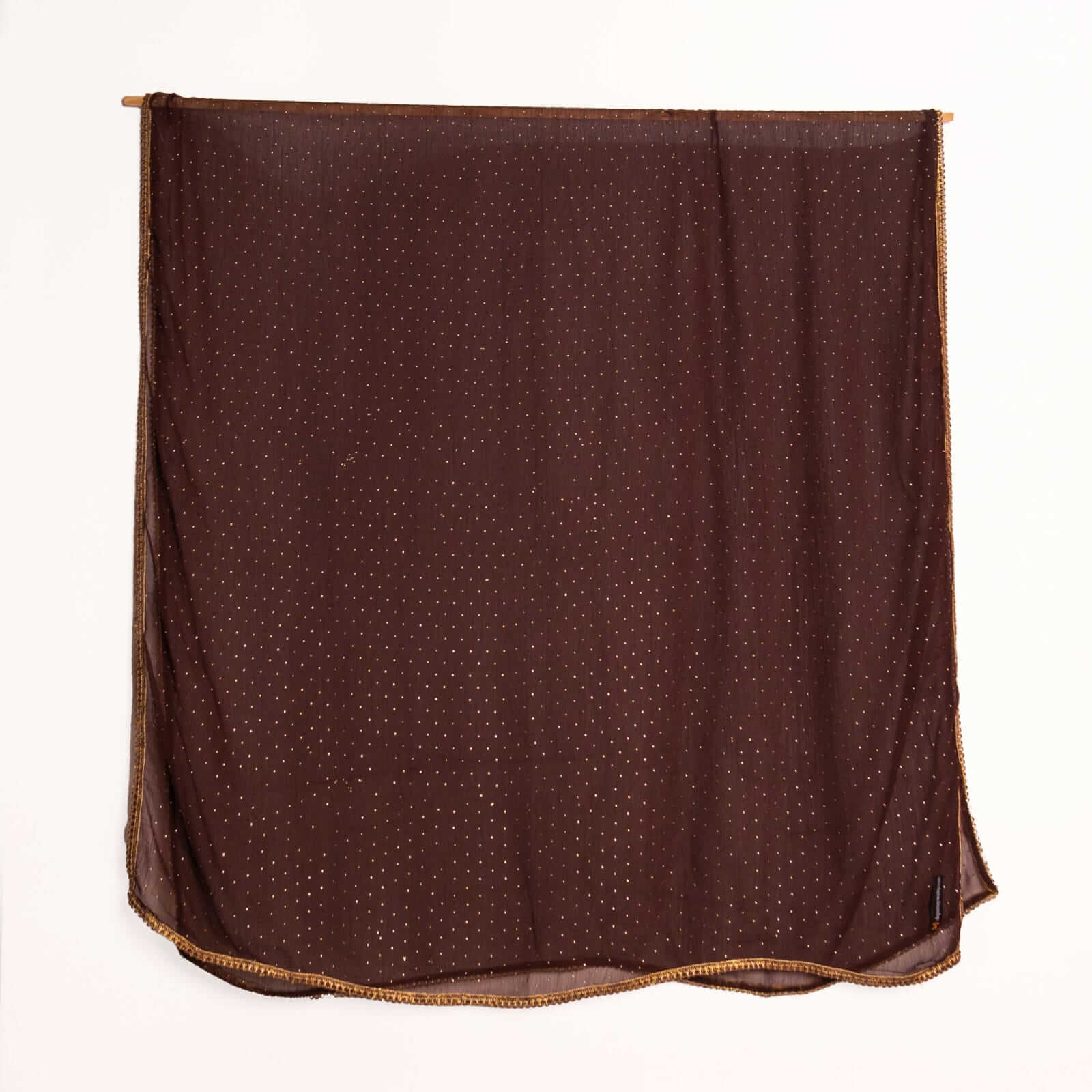 Chiffon Chocolate Brown Swarovski All sided Lace Dupatta