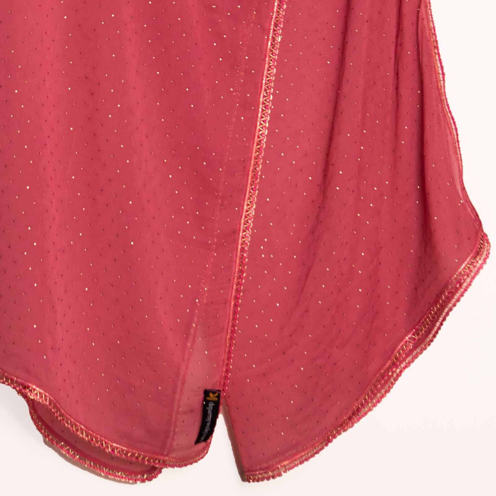 Chiffon T Pink Swarovski All sided Lace Dupatta