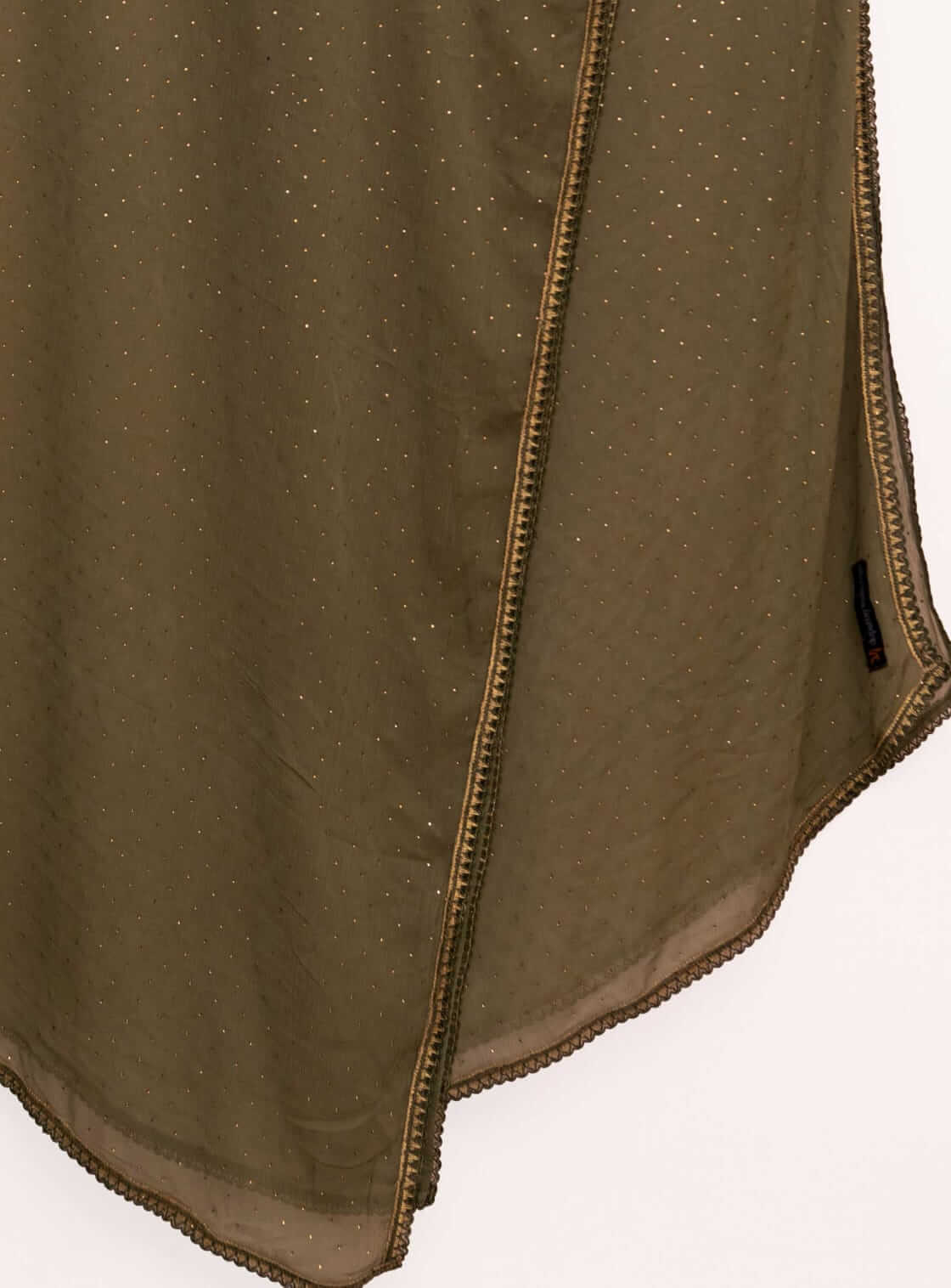 Chiffon Walnut Brown Swarovski All sided Lace Dupatta