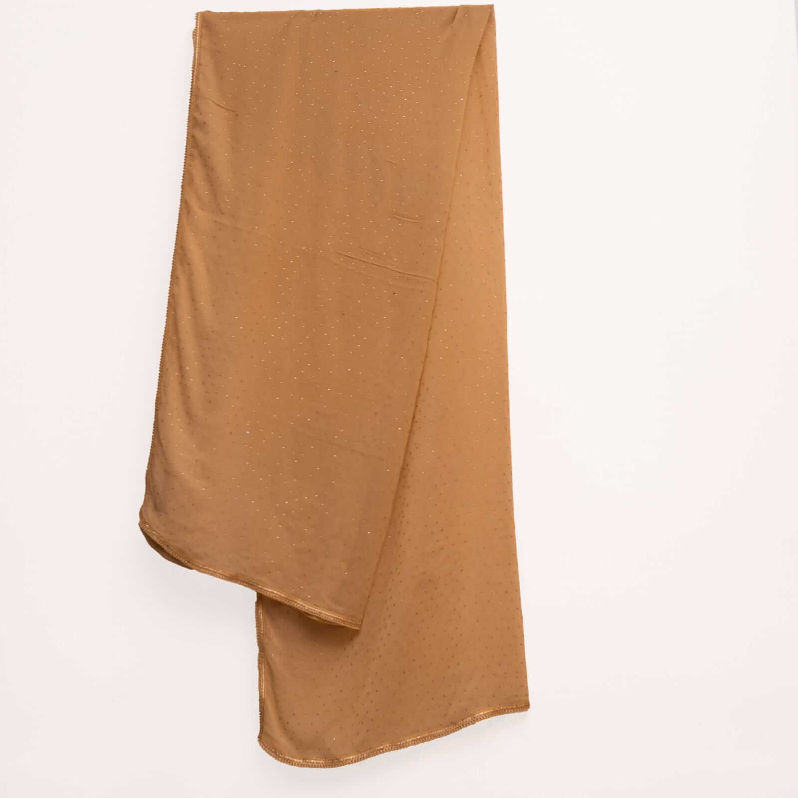 Chiffon Camel Brown Swarovski All sided Lace Dupatta