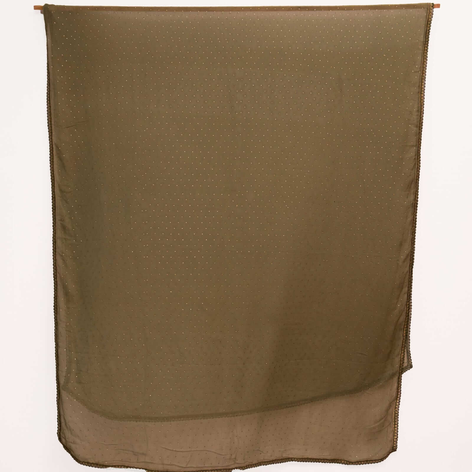 Chiffon Walnut Brown Swarovski All sided Lace Dupatta