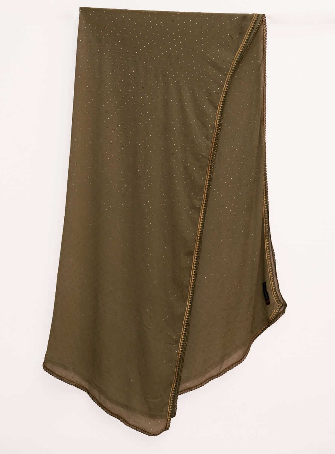 Chiffon Walnut Brown Swarovski All sided Lace Dupatta