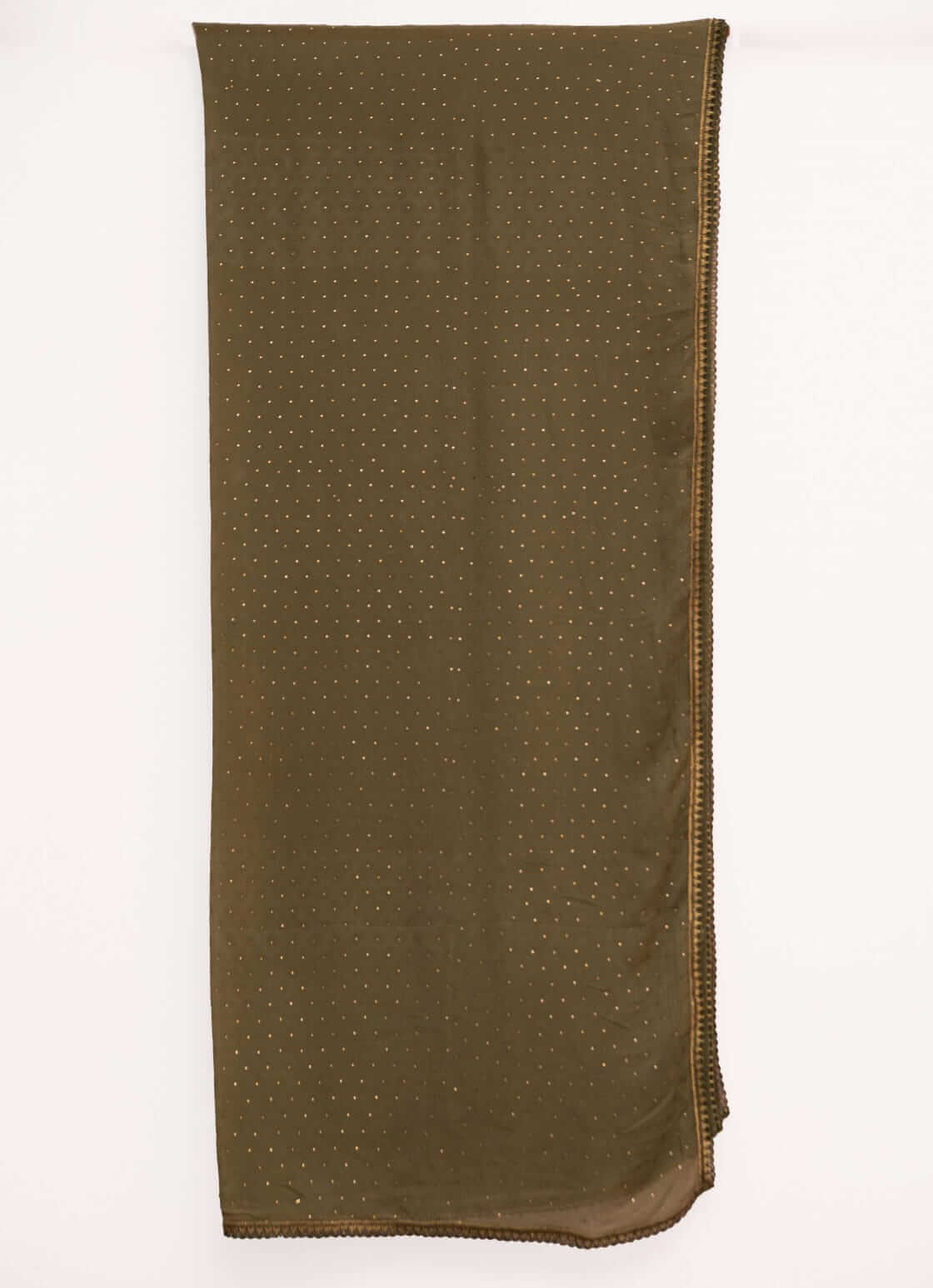 Chiffon Walnut Brown Swarovski All sided Lace Dupatta