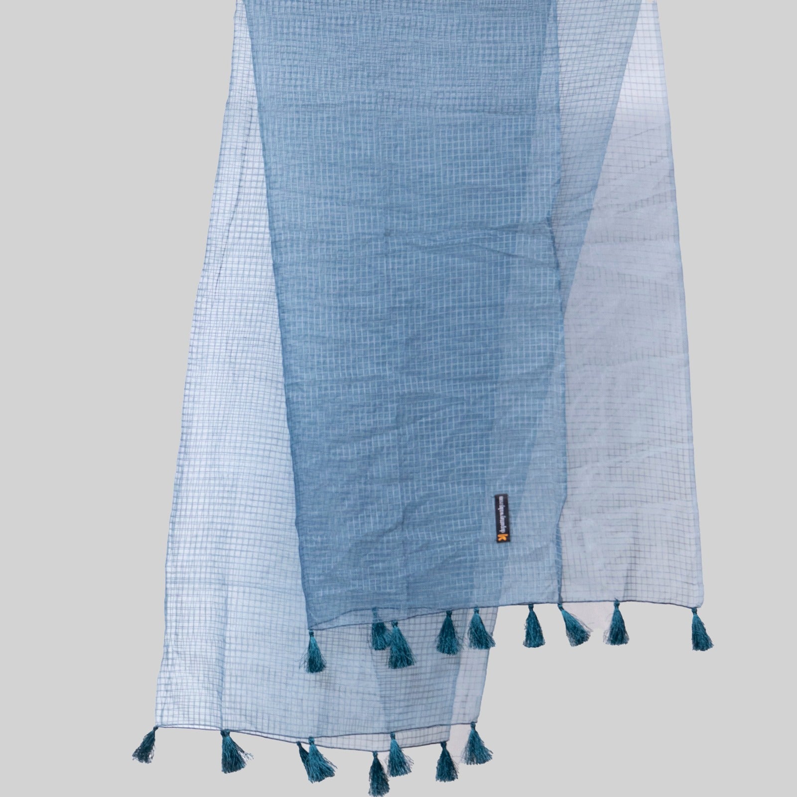 Organza Zinc Checkered with Tussle Dupatta