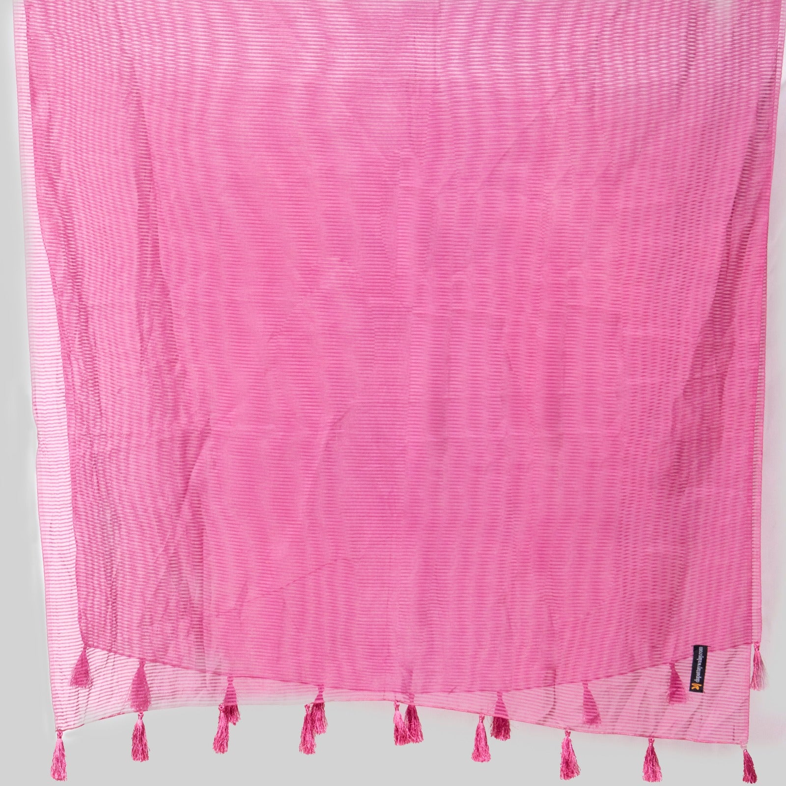Organza Purple Striped with Tussle Dupatta