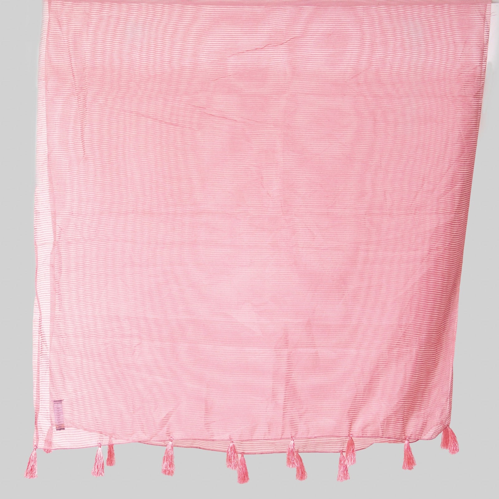 Organza Purple Striped with Tussle Dupatta