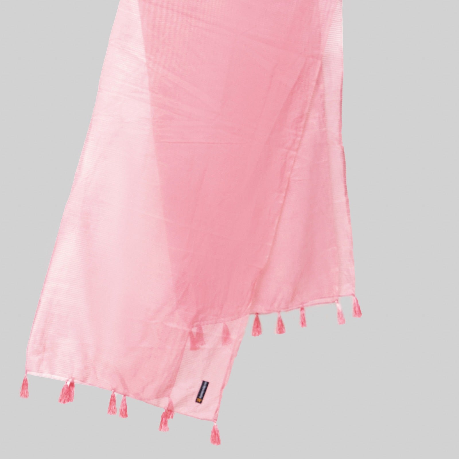 Organza Purple Striped with Tussle Dupatta
