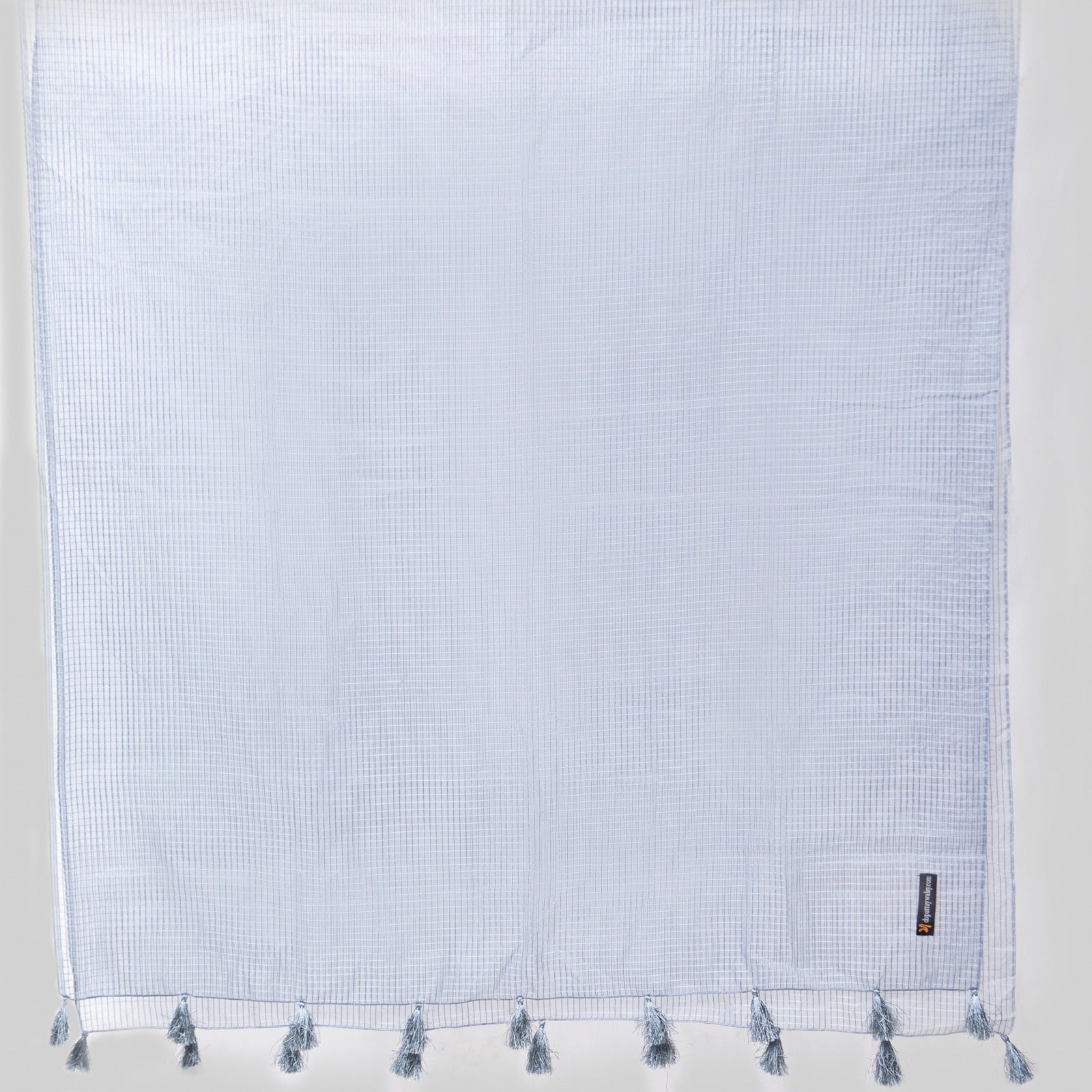 Organza Gray Checkered with Tussle Dupatta