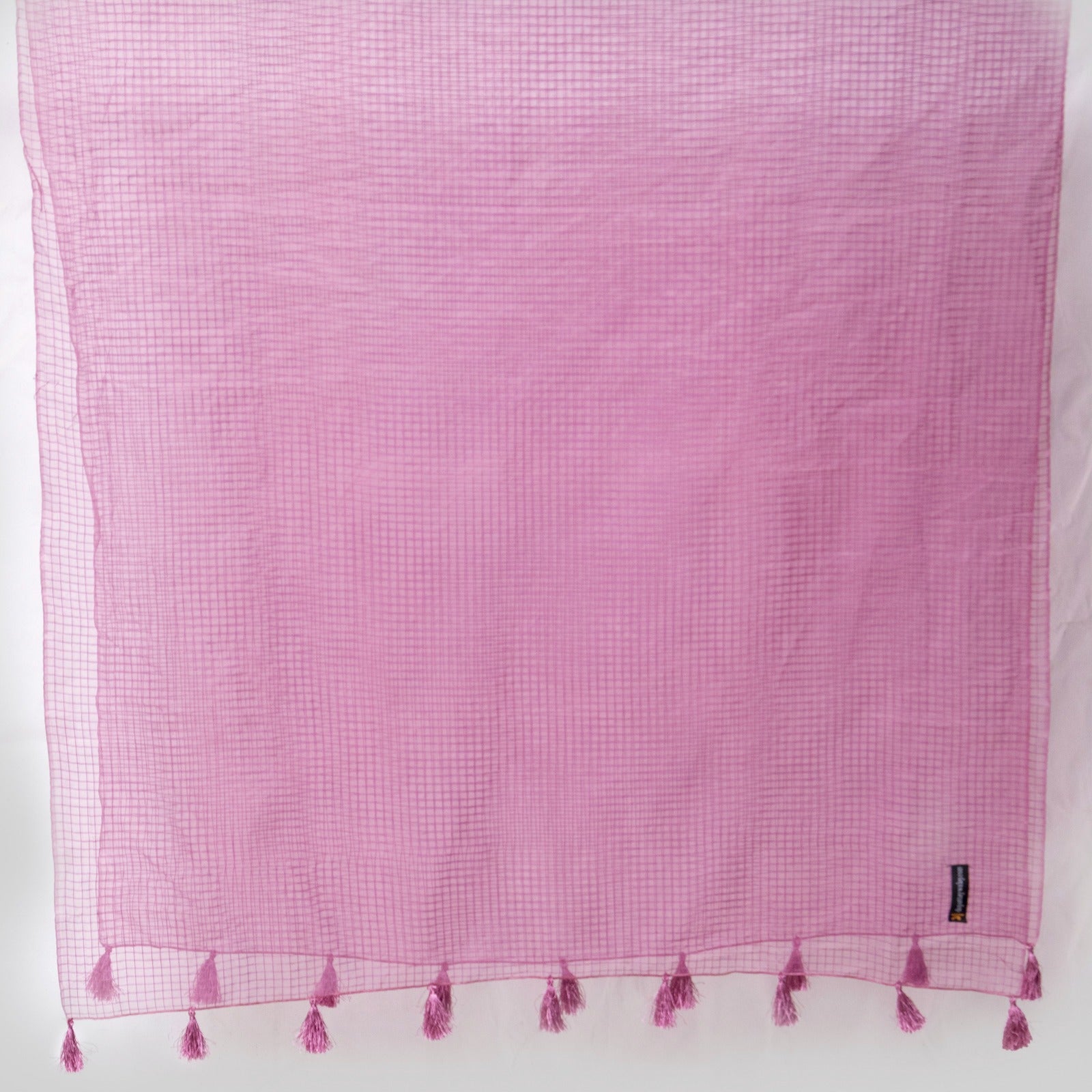 Organza Purple Checkered with Tussle Dupatta