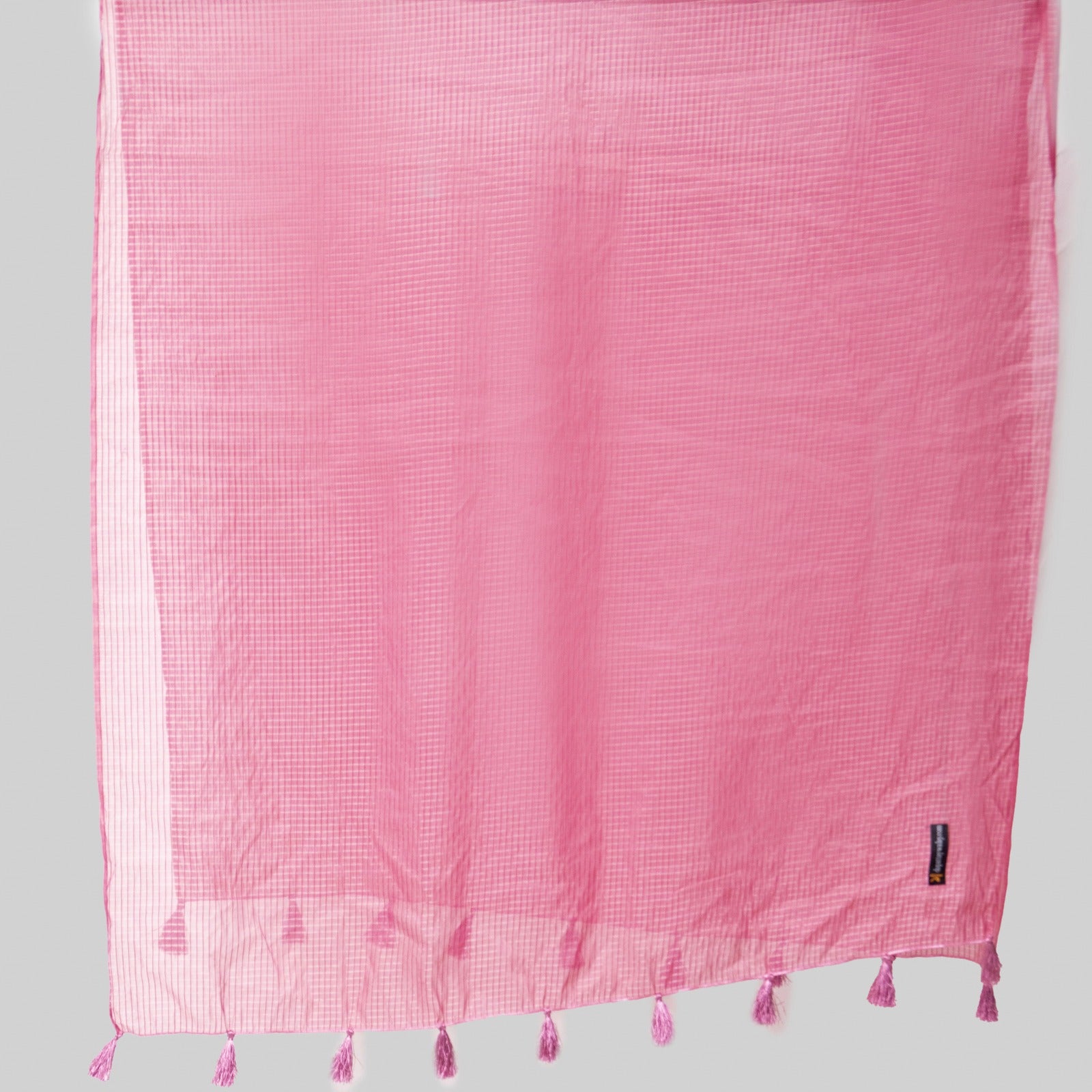 Organza T Pink Checkered with Tussle Dupatta