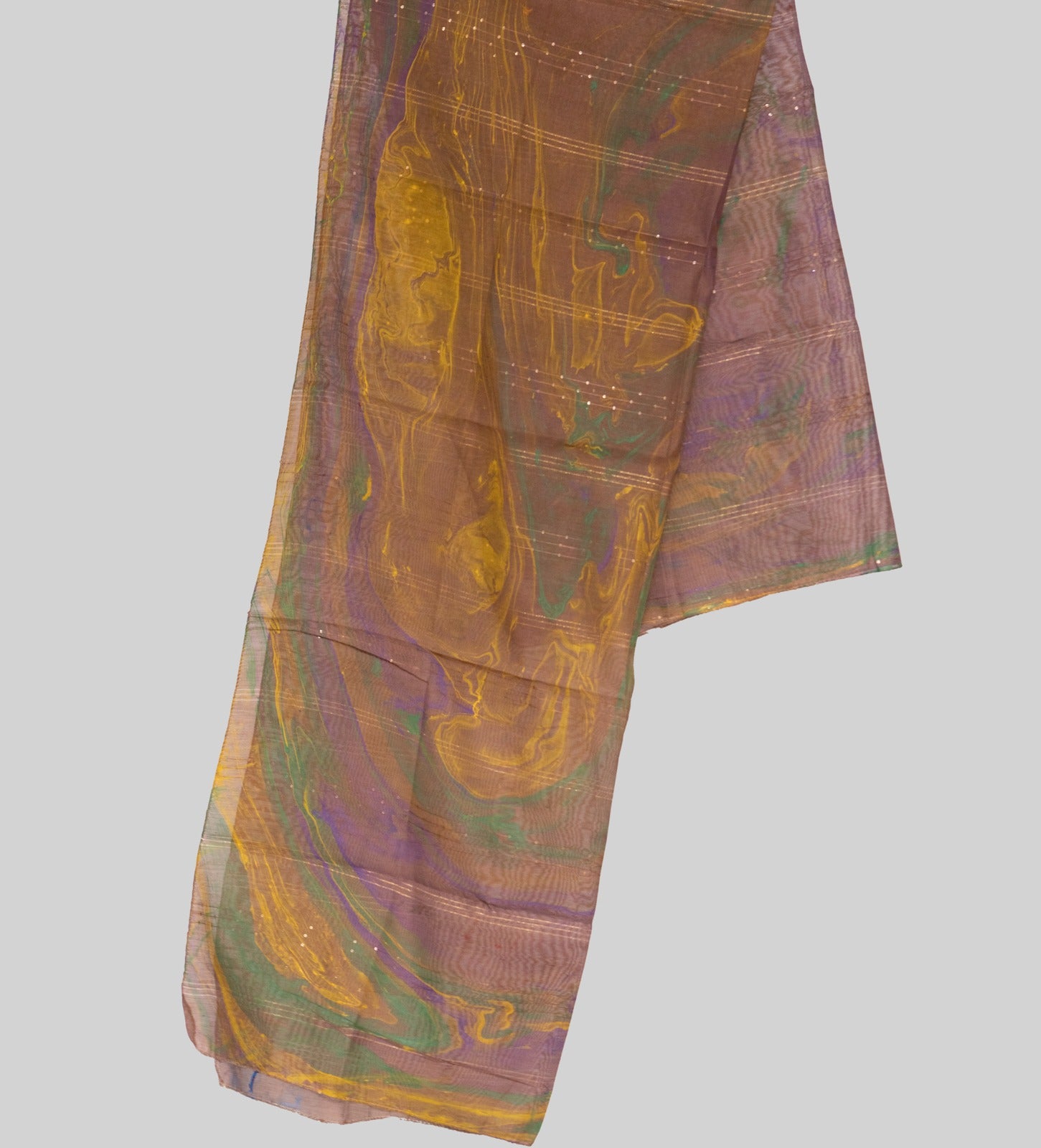 Monark Wood Brown Multi Digital Printed Dupatta
