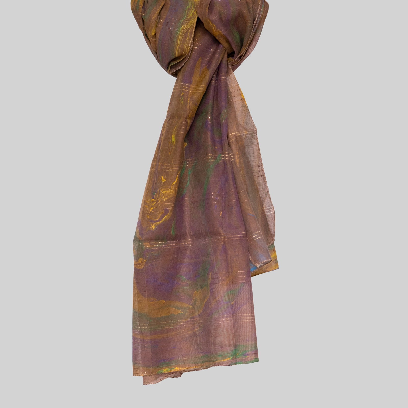 Monark Wood Brown Multi Digital Printed Dupatta