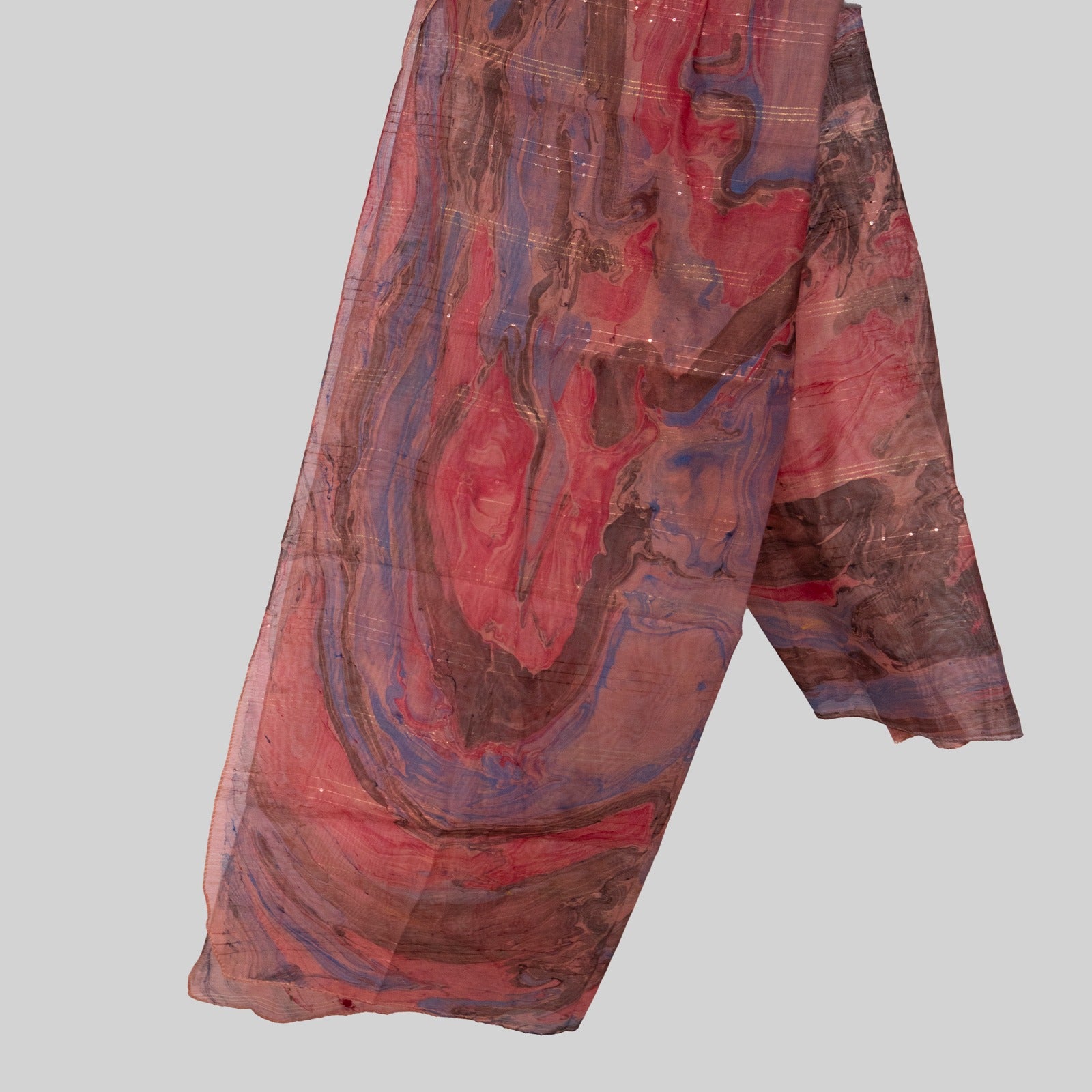 Monark Brick Red Multi Digital Printed Dupatta