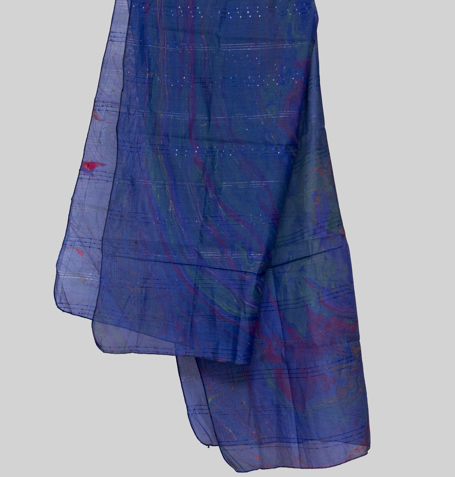 Monark Blue Multi Digital Printed Dupatta
