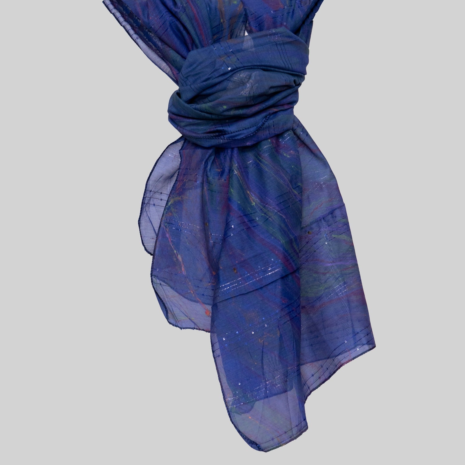 Monark Blue Multi Digital Printed Dupatta