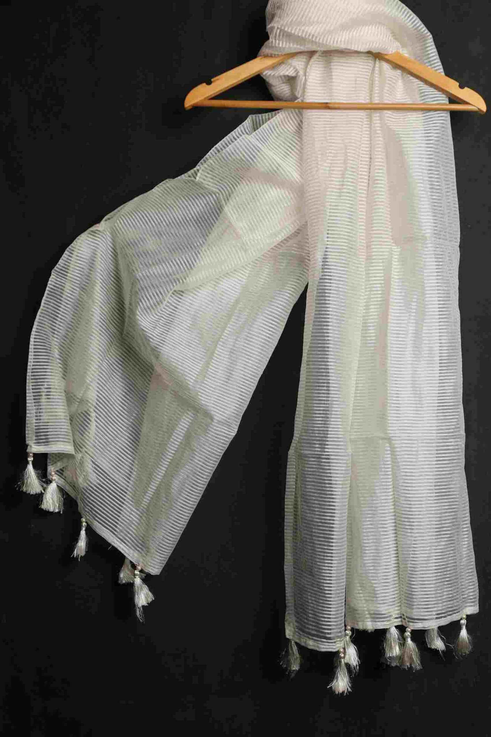 Organza White with Tussle Dupatta