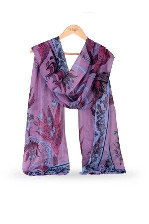 Silk Floral T-Pink Printed Dupatta