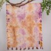 Organza Mustard Purple Tie Dye Embroidered Two Sided Tussle With Mirror Work Dupatta