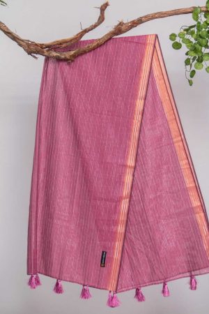 Cotton Mulberry All Sided Border with Tussle Dupatta