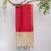 Cotton Silk Red All Sided Border Dupatta