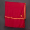 Woolen Pashmina Red Hashidaar Sozni Embroidered Shawl