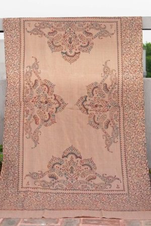 Woolen Pashmina Skin Royal Damask Palladar Sozni Embroidered Shawl