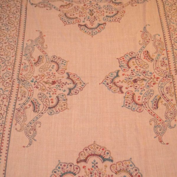 Woolen Pashmina Skin Royal Damask Palladar Sozni Embroidered Shawl
